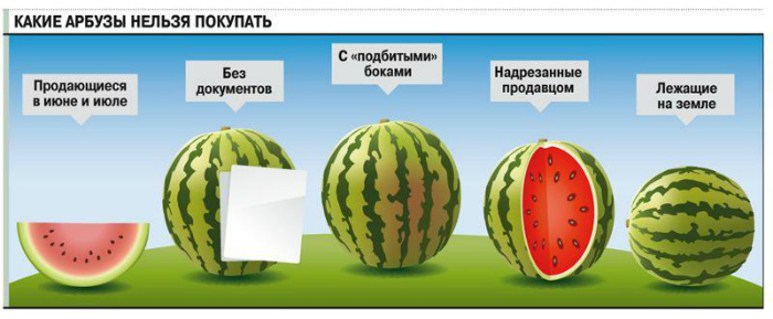 Какой арбуз покупать не стоит